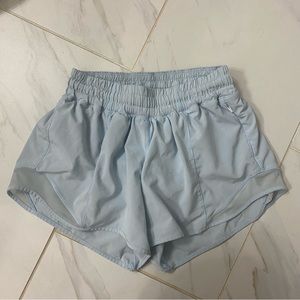 Light blue lululemon athletic shorts